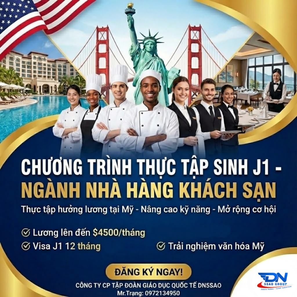 Thực Tập Sinh Visa J1- Ngành Nhà Hàng Khách Sạn