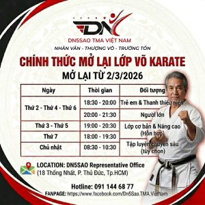 Các lớp KARATE chính thức hoạt động lại
