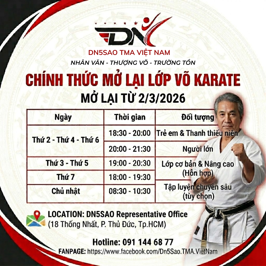 Các lớp KARATE chính thức hoạt động lại